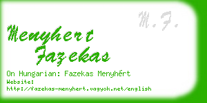 menyhert fazekas business card